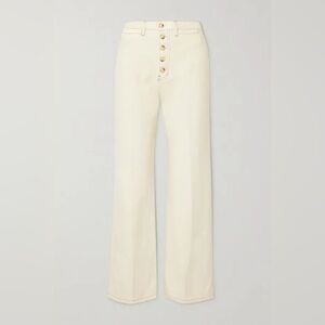Reformation Off-White Lexi Button Rise Denim Jeans 25